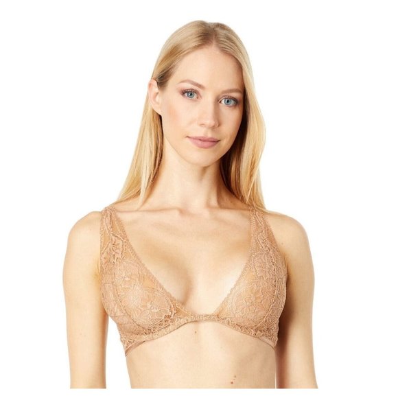 Free People Other - Free People Size Small Beige Hyper Plunge Underwire Bra NEW